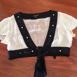 Black sequins satin sheer pearl cover up